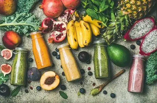 Variety of fruits and vegetables.