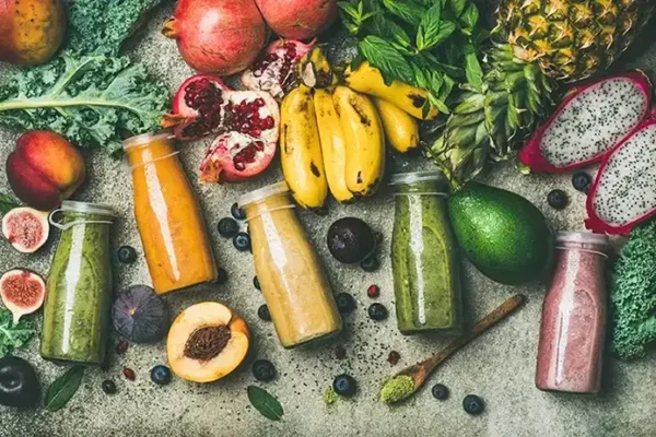 Variety of fruits and vegetables.