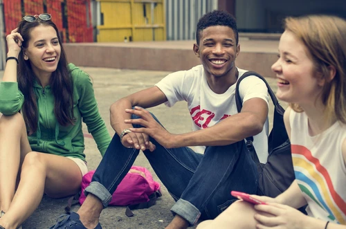 Teenagers hanging out.